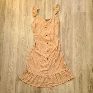 Monteau Los Angeles Women's Size L Tan Sleeveless Summer Dress